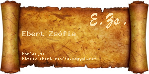 Ebert Zsófia névjegykártya